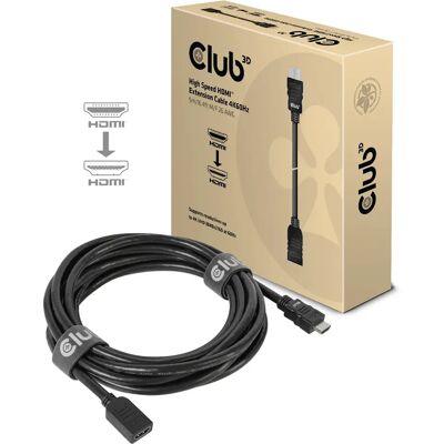 Club 3D CAC-1325 HDMI 2.0 Extension -kaapeli, jossa 4K, 5 m, musta Club 3D CAC-1325 HDMI 2.0 Extension -kaapeli, jossa 4K, 5 m, musta