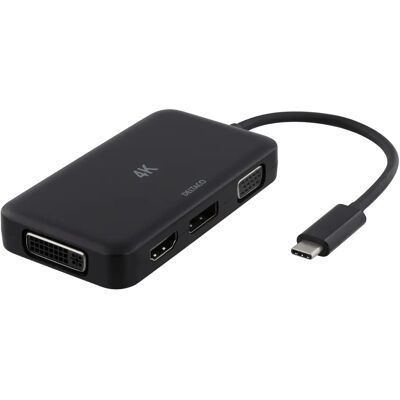 Deltaco USB-C - HDMI/DP/DVI/VGA -sovitin Deltaco USB-C - HDMI/DP/DVI/VGA -sovitin