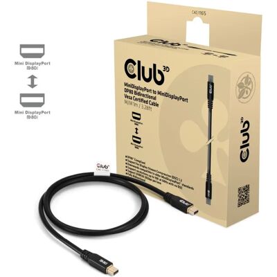 Club 3D CAC-1165 Mini DisplayPort 2.1 -kaapeli, jossa 8K, 1 m, musta Club 3D CAC-1165 Mini DisplayPort 2.1 -kaapeli, jossa 8K, 1 m, musta