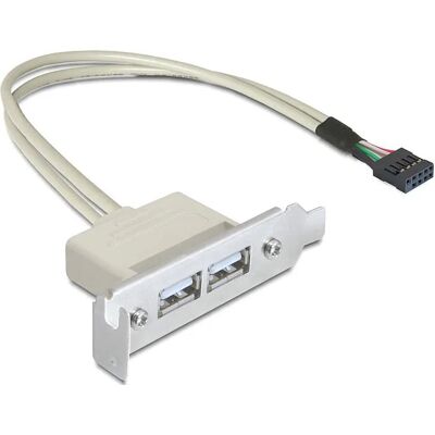 DE-LOCK DeLOCK Sisäinen USB 2.0 -kaapeli, IDC10 uros - 2x USB 2.0 Type-A naaras, 0,5 metriä, Valkoinen DE-LOCK DeLOCK Sisäinen USB 2.0 -kaapeli, IDC10 uros - 2x USB 2.0 Type-A naaras, 0,5 metriä, Valkoinen