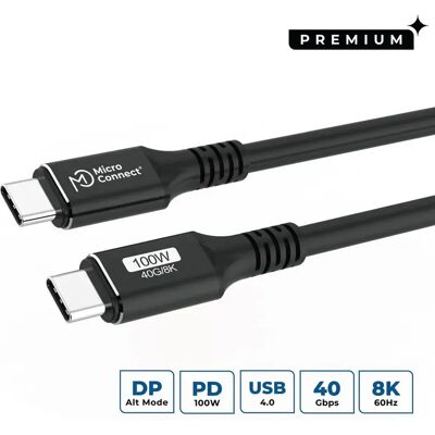 MicroConnect USB4CC3 USB4 USB-C -kaapeli, 100 W, 3 m, musta MicroConnect USB4CC3 USB4 USB-C -kaapeli, 100 W, 3 m, musta