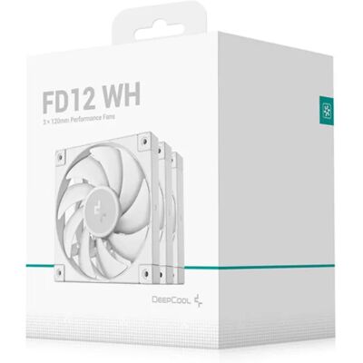 DeepCool FD12 WH 120 mm PWM-kotelotuuletin, 3-pack - Valkoinen DeepCool FD12 WH 120 mm PWM-kotelotuuletin, 3-pack - Valkoinen