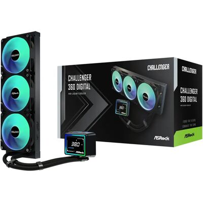 ASRock Challenger Digital 360mm ARGB -nestejäähdytin, musta ASRock Challenger Digital 360mm ARGB -nestejäähdytin, musta