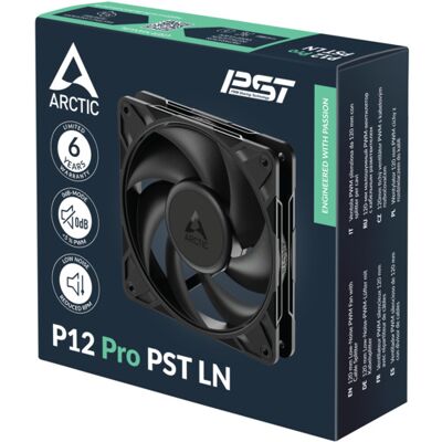 ARCTIC P12 Pro PST LN PWM -tuuletinsarja, nestelaakeri, 120 mm, 5 kpl, musta ARCTIC P12 Pro PST LN PWM -tuuletinsarja, nestelaakeri, 120 mm, 5 kpl, musta