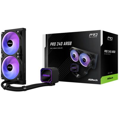 ASRock Pro 240mm ARGB -nestejäähdytin, musta ASRock Pro 240mm ARGB -nestejäähdytin, musta