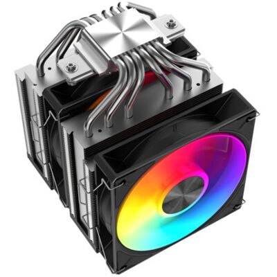 SAMA A60L Dual-Tower CPU-ilmajäähdytin, 2 x 120 millimetrin ARGB-tuuletinta, Hopea/Musta SAMA A60L Dual-Tower CPU-ilmajäähdytin, 2 x 120 millimetrin ARGB-tuuletinta, Hopea/Musta