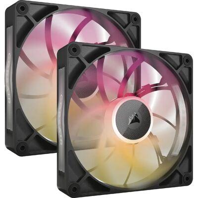 Corsair iCUE Link RX140 MAX, 140 mm, PWM, Magneettilaakeri, RGB -tuuletinsarja, 2 kpl, musta Corsair iCUE Link RX140 MAX, 140 mm, PWM, Magneettilaakeri, RGB -tuuletinsarja, 2 kpl, musta