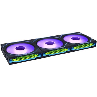 Lian Li UNI FAN SL-INF Wireless Reverse Blade PWM ARGB -tuuletinsarja, nestelaakeri, 120 mm, 3 kpl, musta Lian Li UNI FAN SL-INF Wireless Reverse Blade PWM ARGB -tuuletinsarja, nestelaakeri, 120 mm, 3 kpl, musta