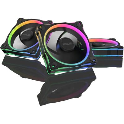 ASUS Prime MR120 PWM ARGB -tuuletinsarja, 120 mm, liukulaakeri, 3 kpl, musta ASUS Prime MR120 PWM ARGB -tuuletinsarja, 120 mm, liukulaakeri, 3 kpl, musta
