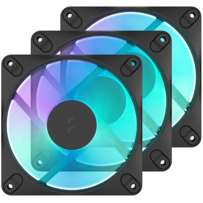 Fractal Design Dynamic 3 120 PWM RGB -kotelotuuletin, 3 kpl, musta Fractal Design Dynamic 3 120 PWM RGB -kotelotuuletin, 3 kpl, musta
