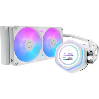 Cooler Master MasterLiquid Atmos II LCD 240mm ARGB -nestejäähdytin, valkoinen Cooler Master MasterLiquid Atmos II LCD 240mm ARGB -nestejäähdytin, valkoinen