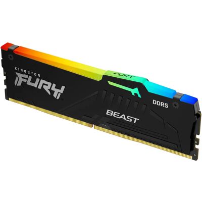 Kingston FURY Beast RGB 32 Gt (1 x 32 Gt) DDR5 6000 MHz, CL36 -muisti (EXPO/XMP) Kingston FURY Beast RGB 32 Gt (1 x 32 Gt) DDR5 6000 MHz, CL36 -muisti (EXPO/XMP)