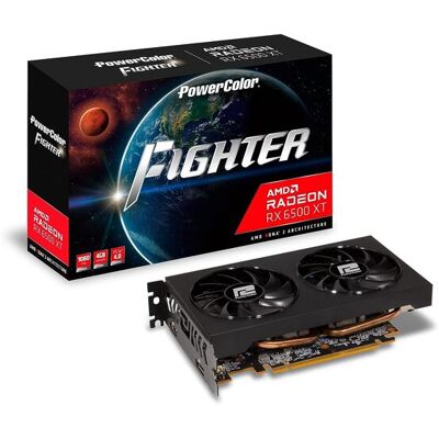 PowerColor Radeon RX 6500 XT OC 4 Gt -näytönohjain PowerColor Radeon RX 6500 XT OC 4 Gt -näytönohjain