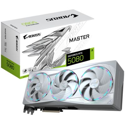 Gigabyte GeForce RTX 5080 AORUS MASTER ICE OC 16 Gt -näytönohjain Gigabyte GeForce RTX 5080 AORUS MASTER ICE OC 16 Gt -näytönohjain