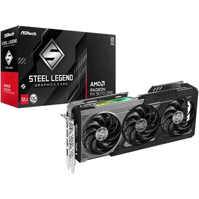 ASRock Radeon RX 9070 GRE Steel Legend Dark OC 12 Gt -näytönohjain ASRock Radeon RX 9070 GRE Steel Legend Dark OC 12 Gt -näytönohjain