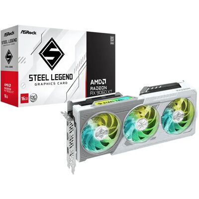 ASRock Radeon RX 9060 XT Steel Legend 16 Gt OC -näytönohjain ASRock Radeon RX 9060 XT Steel Legend 16 Gt OC -näytönohjain