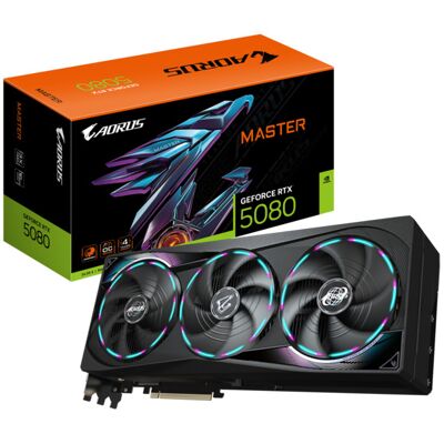 Gigabyte GeForce RTX 5080 AORUS MASTER OC 16 Gt -näytönohjain Gigabyte GeForce RTX 5080 AORUS MASTER OC 16 Gt -näytönohjain
