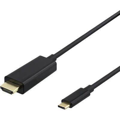 Deltaco 00140019 Video kaapeli adapteri - 1m USB-C HDMI Musta Deltaco 00140019 Video kaapeli adapteri - 1m USB-C HDMI Musta