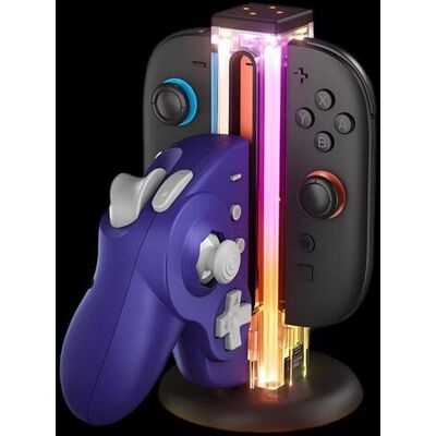 NYXI Zeus -ohjaimen lataustelakka Nintendo Switch 1 ja 2 -ohjaimille RGB-taustavalolla NYXI Zeus -ohjaimen lataustelakka Nintendo Switch 1 ja 2 -ohjaimille RGB-taustavalolla