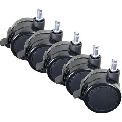 Arozzi Wheel Pack PU Lockable XL -pelituolin renkaat, musta, 5 kappaletta, 75 mm, 11 mm tappi Arozzi Wheel Pack PU Lockable XL -pelituolin renkaat, musta, 5 kappaletta, 75 mm, 11 mm tappi