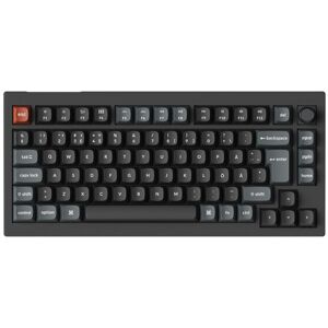 Keychron V1 Ultra 75% 8K -langaton mekaaninen pelinäppäimistö, Keychron Silk POM Red, musta Keychron V1 Ultra 75% 8K -langaton mekaaninen pelinäppäimistö, Keychron Silk POM Red, musta