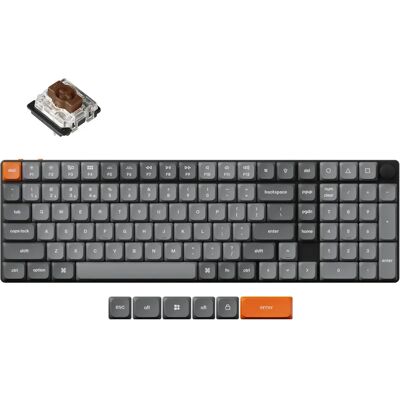 Keychron K17 Max -langaton mekaaninen pelinäppäimistö, Gateron Low-Profile Brown, musta/harmaa Keychron K17 Max -langaton mekaaninen pelinäppäimistö, Gateron Low-Profile Brown, musta/harmaa