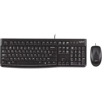 Logitech MK120 -ergonominen näppäimistö ja hiiri, musta Logitech MK120 -ergonominen näppäimistö ja hiiri, musta