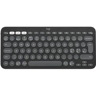Logitech Pebble Keys 2 K380s -langaton näppäimistö, harmaa Logitech Pebble Keys 2 K380s -langaton näppäimistö, harmaa