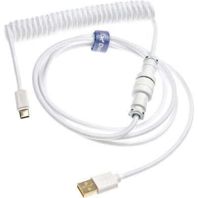 Ducky Premicord Valkoinen Spiraalikytkentäkaapeli - USB-C to USB 2.0 Ducky Premicord Valkoinen Spiraalikytkentäkaapeli - USB-C to USB 2.0