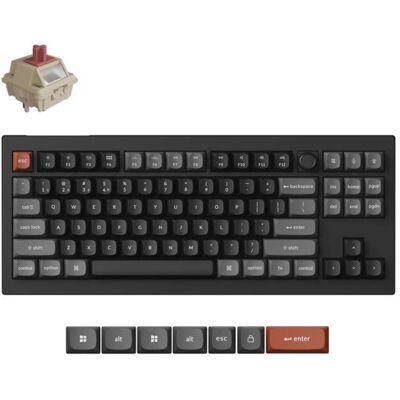 Keychron V3 Ultra 8K -langaton mekaaninen pelinäppäimistö, Silk POM Red, musta Keychron V3 Ultra 8K -langaton mekaaninen pelinäppäimistö, Silk POM Red, musta