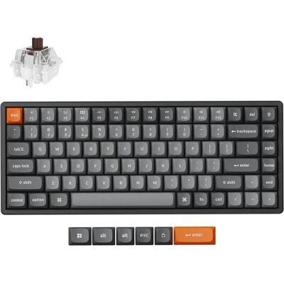 Keychron K2 Max 75% -langaton mekaaninen pelinäppäimistö, Keychron Super Brown, musta Keychron K2 Max 75% -langaton mekaaninen pelinäppäimistö, Keychron Super Brown, musta