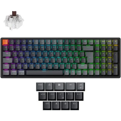 Keychron K4 Version 3 QMK -langaton mekaaninen näppäimistö, Keychron Super Brown, musta Keychron K4 Version 3 QMK -langaton mekaaninen näppäimistö, Keychron Super Brown, musta