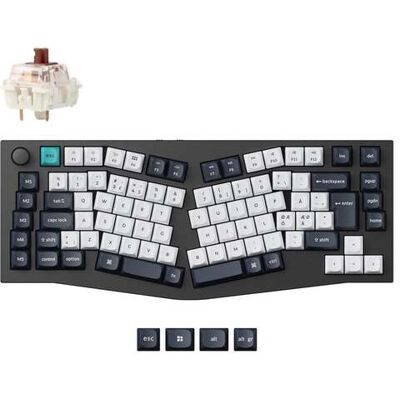 Keychron Q10 Max 75% Alice -langaton mekaaninen ergonominen pelinäppäimistö, Gateron Jupiter Brown, Carbon Black Keychron Q10 Max 75% Alice -langaton mekaaninen ergonominen pelinäppäimistö, Gateron Jupiter Brown, Carbon Black