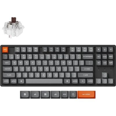 Keychron K8 MAX -langaton mekaaninen ergonominen pelinäppäimistö, Super Brown, musta Keychron K8 MAX -langaton mekaaninen ergonominen pelinäppäimistö, Super Brown, musta
