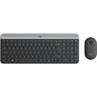 Logitech MK470 Slim -langaton näppäimistö ja hiiri, grafiitti Logitech MK470 Slim -langaton näppäimistö ja hiiri, grafiitti