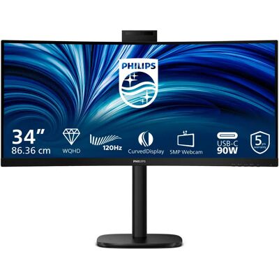 Philips 34B2U3600CH/00 34" UWQHD, VA -kaareva näyttö, USB-C hub, HDR10, 120Hz Philips 34B2U3600CH/00 34" UWQHD, VA -kaareva näyttö, USB-C hub, HDR10, 120Hz