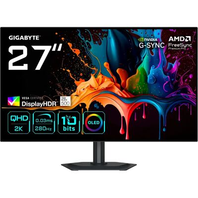 Gigabyte MO27Q28G 27" QHD, WOLED, 280Hz, HDR -pelinäyttö, USB-C hub Gigabyte MO27Q28G 27" QHD, WOLED, 280Hz, HDR -pelinäyttö, USB-C hub