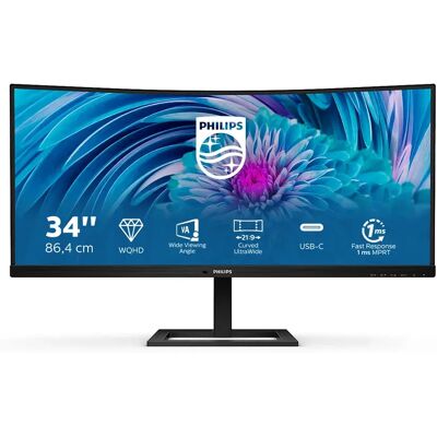 Philips E-Line 346E2CUAE/00 34" UWQHD, VA -kaareva näyttö, USB-C hub Philips E-Line 346E2CUAE/00 34" UWQHD, VA -kaareva näyttö, USB-C hub