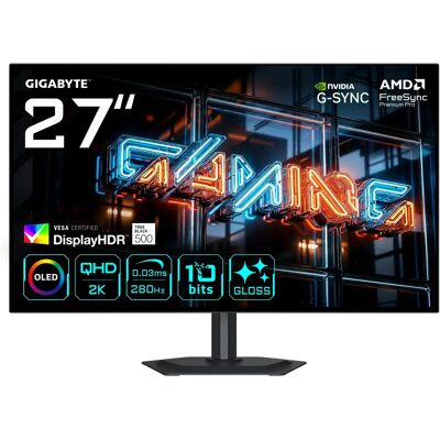 Gigabyte MO27Q28GR 27" QHD, WOLED, 280Hz, USB-C hub -pelinäyttö Gigabyte MO27Q28GR 27" QHD, WOLED, 280Hz, USB-C hub -pelinäyttö