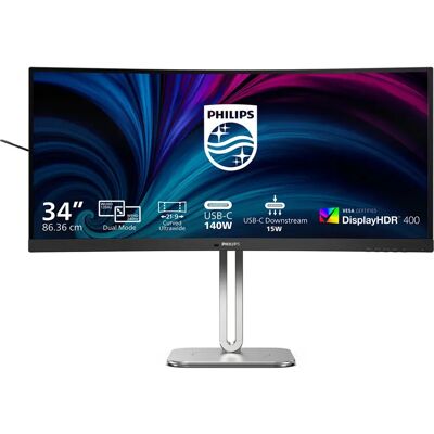 Philips 34B2U5900C 34" WUHD, VA, HDR -kaareva näyttö, USB-C hub Philips 34B2U5900C 34" WUHD, VA, HDR -kaareva näyttö, USB-C hub