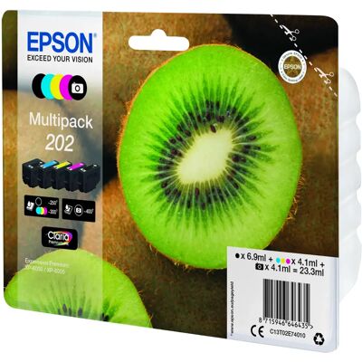 Epson 202 -mustekasettipakkaus, monivärinen, 5 kpl Epson 202 -mustekasettipakkaus, monivärinen, 5 kpl