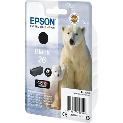 Epson 26-mustekasetti, 6.2 ml, musta Epson 26-mustekasetti, 6.2 ml, musta