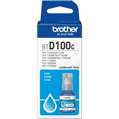 Brother BTD100C-mustepullo, 48.8 ml, cyaani Brother BTD100C-mustepullo, 48.8 ml, cyaani