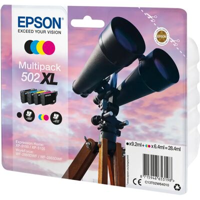 Epson C13T02W64010 XL-mustekasettipakkaus, monivärinen, 4 kpl Epson C13T02W64010 XL-mustekasettipakkaus, monivärinen, 4 kpl