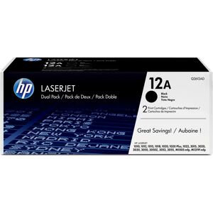 HEWLETT-PACKARD HP 12A Q2612AD -laservärikasetti, musta, 2 kpl HEWLETT-PACKARD HP 12A Q2612AD -laservärikasetti, musta, 2 kpl