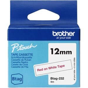 BROTHER BTAG-232 12mm Red on white tape BROTHER BTAG-232 12mm Red on white tape