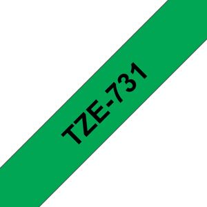 BROTHER TZ731 12 BLACK ON GREEN BROTHER TZ731 12 BLACK ON GREEN