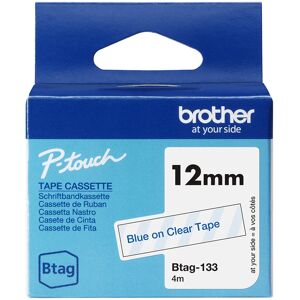 BROTHER BTAG-133 12mm Blue on clear tape BROTHER BTAG-133 12mm Blue on clear tape