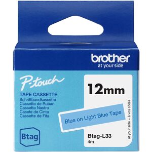 BROTHER BTAG-L33 12mm Blue on light blue tape BROTHER BTAG-L33 12mm Blue on light blue tape