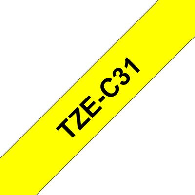 BROTHER TZC31 12 BLACK ON YELLOW BROTHER TZC31 12 BLACK ON YELLOW